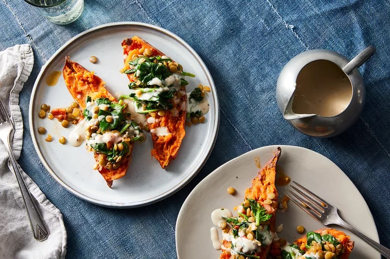baked sweet potatoes salad