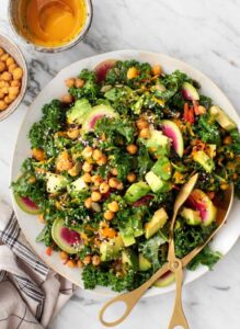 kale salad with carrot ginger dressing